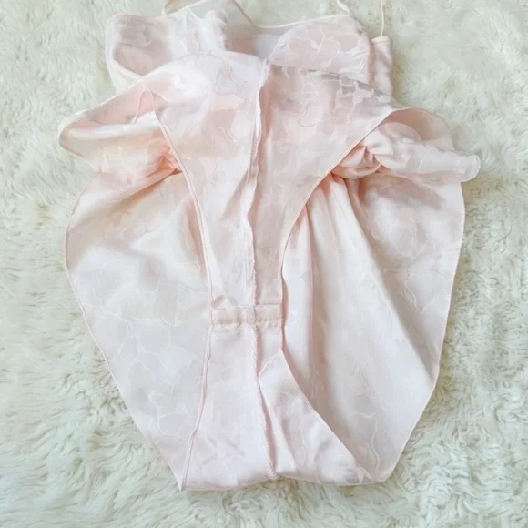 VTG La Vie En Rose Light Pink Satin Teddy Strappy
Bodysuit M Romantic Coquette - Picture 6 of 8